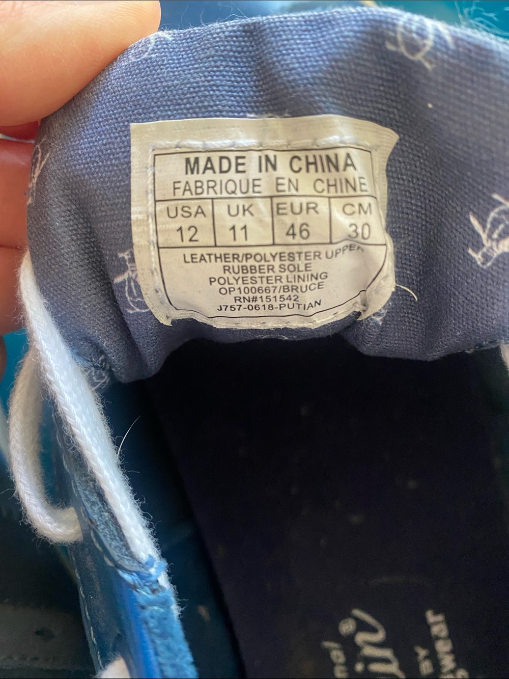 An Original Penguin By Munsingwear Blue and White Low-Top Sneakers - Picture 4 of 5